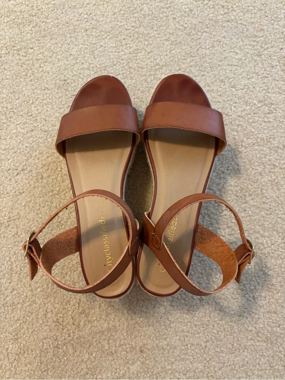 Cityclassified Espadrille Platform Wedge Sandal Brown Size 9